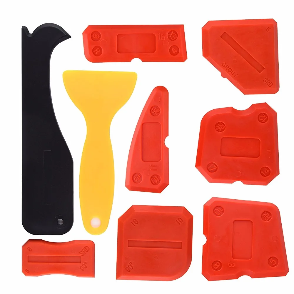 9pcs per Set Silicone Sealant Scraper Smoothing Tool Caulking Tool Kit Grout Finishing Tools for Bathroom Kitchen Room
9pcs per Set Silicone Sealant Scraper Smoothing Tool Caulking Tool Kit Grout Finishing Tools for Bathroom Kitchen Room