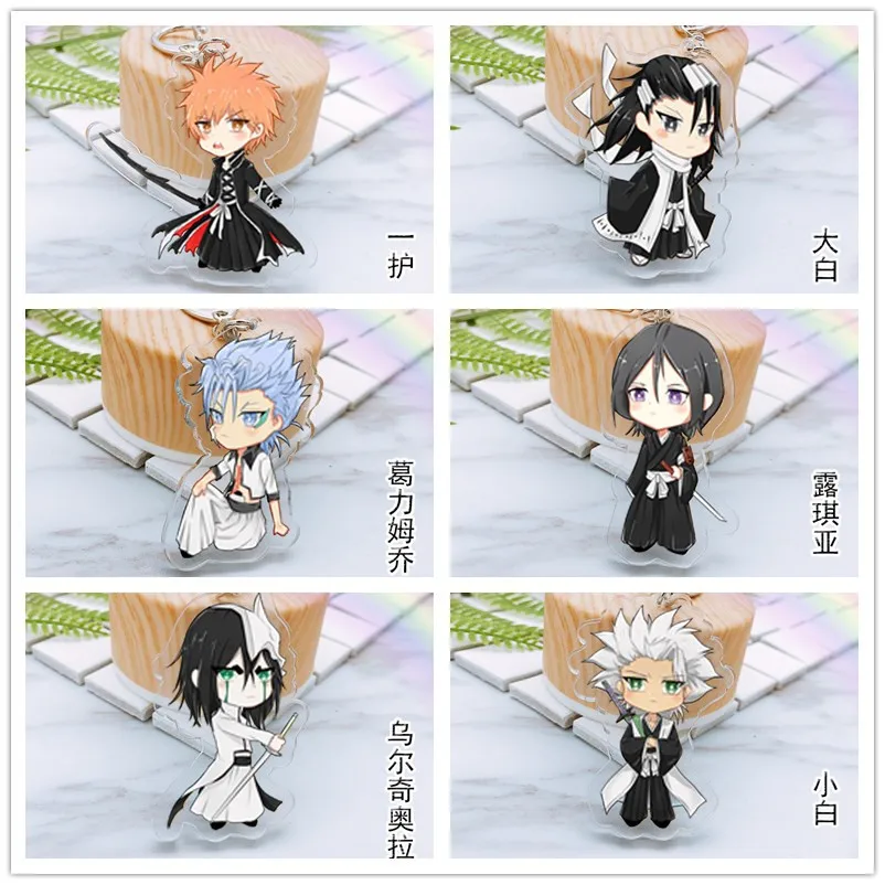 Фото 1 шт. аниме брелок отбеливатель Ichigo Ulquiorra cifer Renji Gin Toushirou подвеска kязstarto