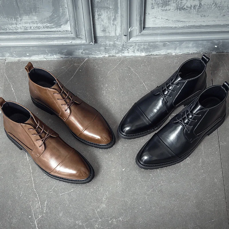 Yomior British Fashion Pointed Toe Business Leather Boots Lace-Up Dress Work Gentleman Ankle Boots Top Quality Safety Shoes
Yomior British Fashion Pointed Toe Business Leather Boots Lace-Up Dress Work Gentleman Ankle Boots Top Quality Safety Shoes