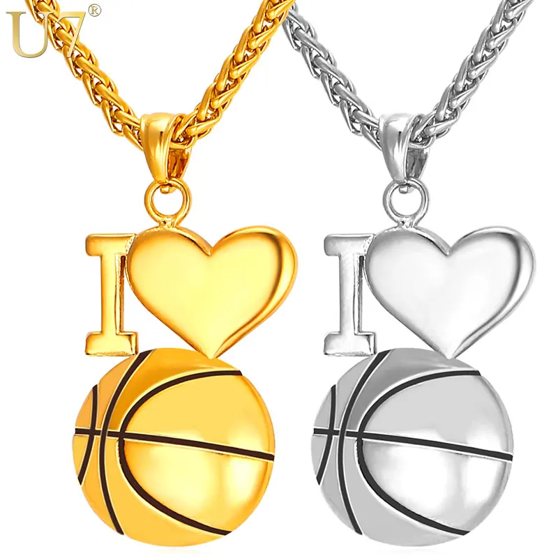 U7 I Love Basketball Necklace Gold Color 316L Stainless Steel Chain & Pendant For Men/Women Hot Sport Fashion Jewelry P910
U7 I Love Basketball Necklace Gold Color 316L Stainless Steel Chain & Pendant For Men/Women Hot Sport Fashion Jewelry P910