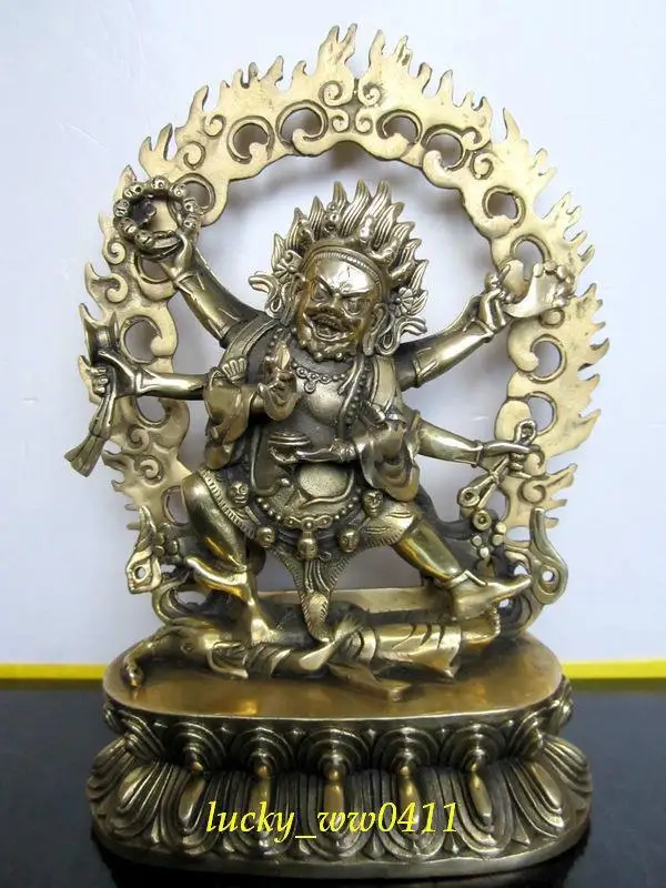 

Mahakala protectors, wisdom, six arm Maha Gala, pure copper statue of Buddha, can install reservoir