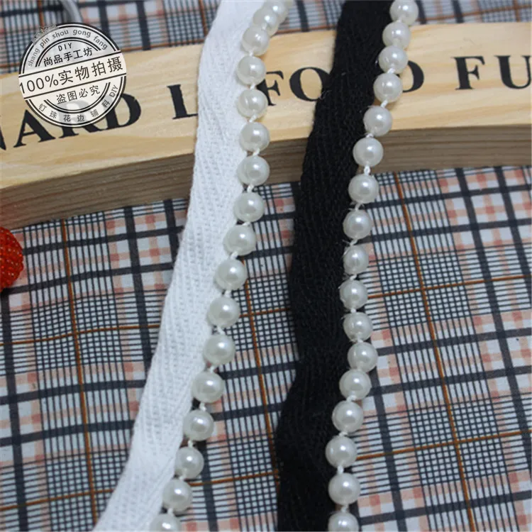 10Yards Sewing Accessories Black White 6mm Pearl Trim Bridal Beaded Rhinestone Lace Ribbon Appliques Belt For Wedding Dresses
10Yards Sewing Accessories Black White 6mm Pearl Trim Bridal Beaded Rhinestone Lace Ribbon Appliques Belt For Wedding Dresses