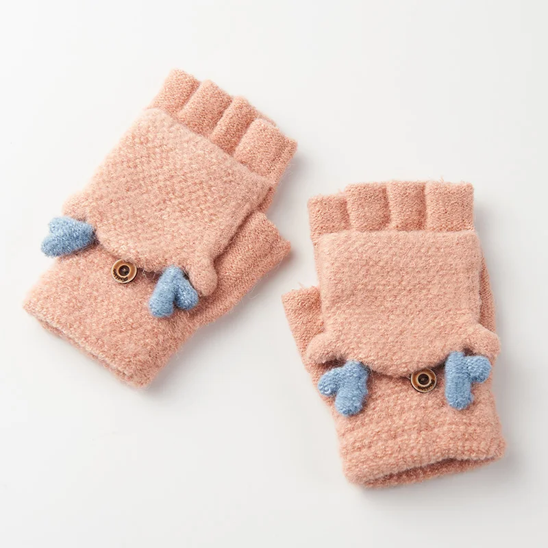 Realby зимние перчатки женские вязаные рукавицы теплые без пальцев A3207|womens mittens|gloves