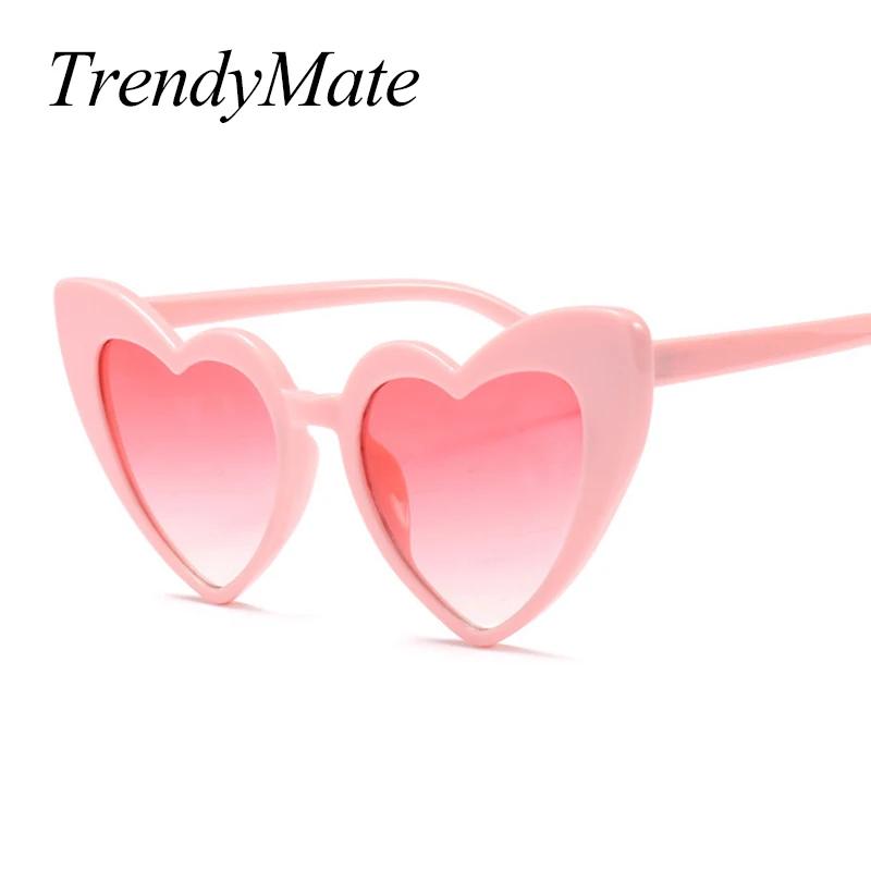 2018 Hot Love Heart Sunglasses Women Cat Eye Vintage Christmas Gift Black Pink Red Shape Sun Glasses for Uv400 1233T |