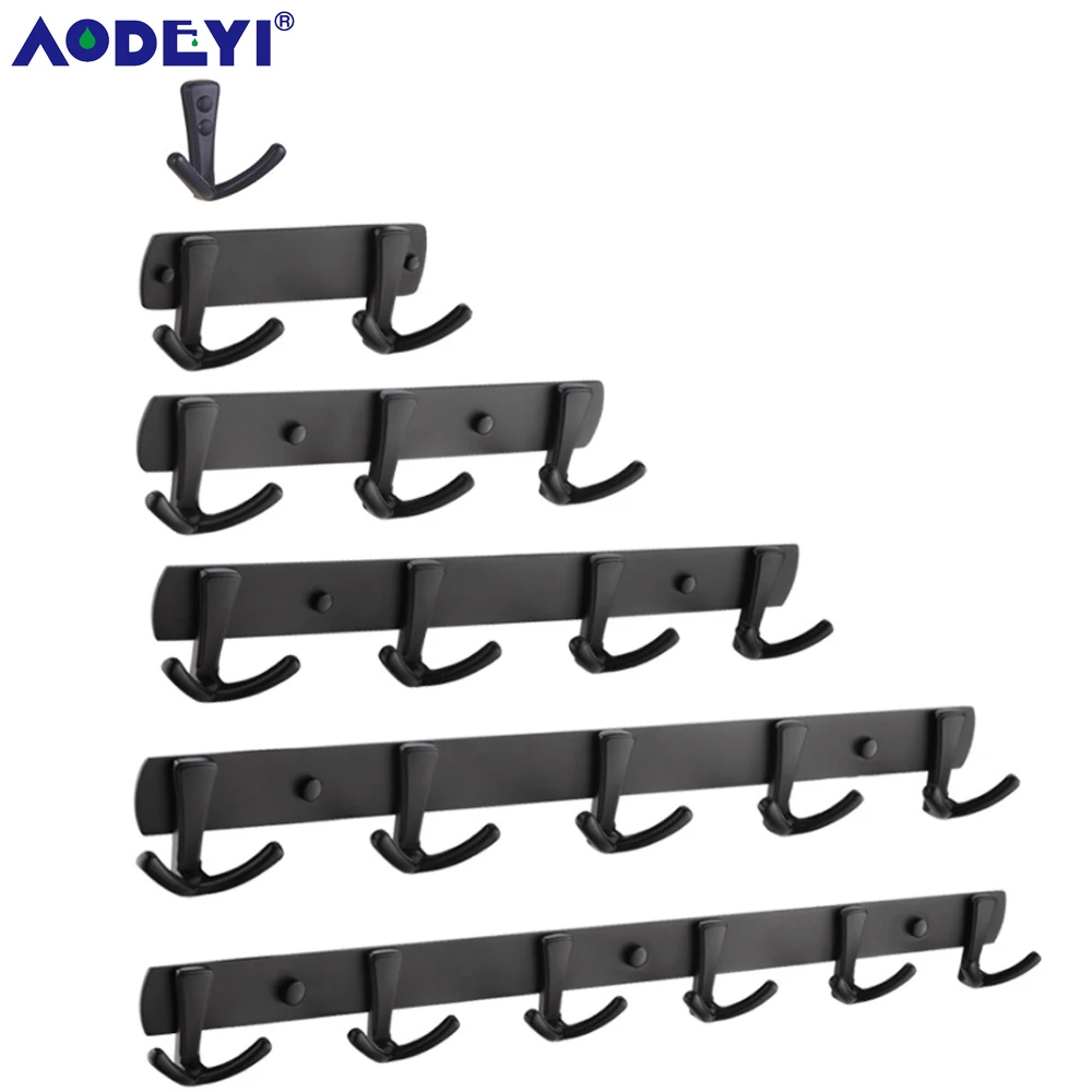 AODEYI Matte Black Solid Brass Robe Hook Baking Process Bath Hardware Set Screw Fix 1 to 6 Hooks Copper Home Bathroom Robe Hooks
AODEYI Matte Black Solid Brass Robe Hook Baking Process Bath Hardware Set Screw Fix 1 to 6 Hooks Copper Home Bathroom Robe Hooks