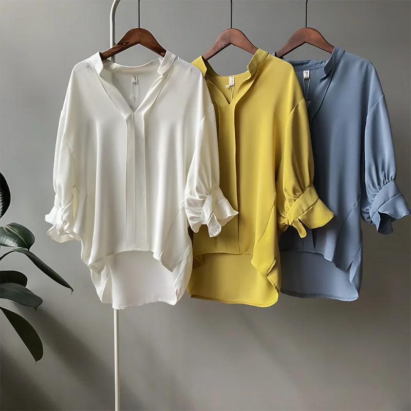 DASSWEI Summer Chiffon Shirts For Women 2022 New Fashion V-Neck Casual tops And Blouses Office Shirt Lantern Sleeve Solid Shirt
DASSWEI Summer Chiffon Shirts For Women 2022 New Fashion V-Neck Casual tops And Blouses Office Shirt Lantern Sleeve Solid Shirt