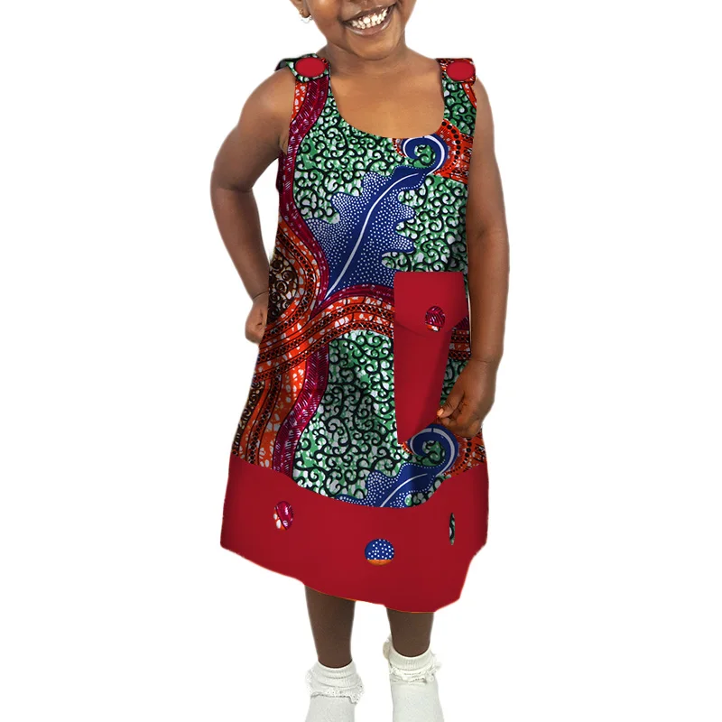 Cute Kids Girls Dresses Sleeveless African Wax Print Dress Children Bazin Riche Clothes Summer Traditional Casual Dress WYT172
Cute Kids Girls Dresses Sleeveless African Wax Print Dress Children Bazin Riche Clothes Summer Traditional Casual Dress WYT172
