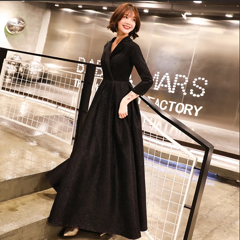 Robe De Soiree Evening Dress 2021 Black V Neck Long Sleeve Formal Party Evening dresses Gown Long vestido de festa LYFY137
Robe De Soiree Evening Dress 2021 Black V Neck Long Sleeve Formal Party Evening dresses Gown Long vestido de festa LYFY137
