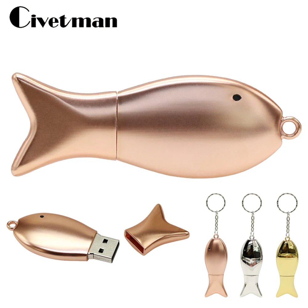 New USB Flash Drive 64GB 32GB 16GB 8GB Pen Drive Fish 128GB Pendrive Waterproof USB2.0 Metal Storage Memoria 256GB Cel USB Stick
New USB Flash Drive 64GB 32GB 16GB 8GB Pen Drive Fish 128GB Pendrive Waterproof USB2.0 Metal Storage Memoria 256GB Cel USB Stick