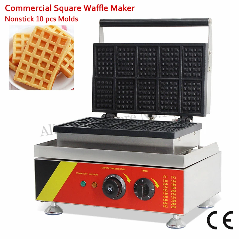 10 Molds Small Rectangle Waffle Machine Nonstick Cake Maker 110V 220V 1500W Food Street Kitchen Device
10 Molds Small Rectangle Waffle Machine Nonstick Cake Maker 110V 220V 1500W Food Street Kitchen Device