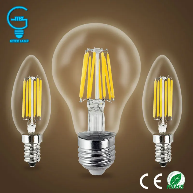 Gitex Retro LED Filament BulbE27 Led Bulb 2W 4W 6W 8W 220V 240V LED Edison Bulb E14 Vintage Glass Candle Lights Lighting
Gitex Retro LED Filament BulbE27 Led Bulb 2W 4W 6W 8W 220V 240V LED Edison Bulb E14 Vintage Glass Candle Lights Lighting