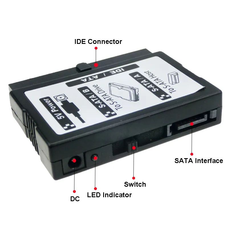 

SATA To IDE HDD Converter IDE SATA Bi-Directional Dongle Adapter, Switch Version