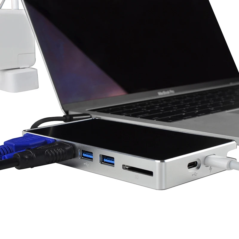 USB HUB 8 All in One C to HDMI VGA Card Reader 3.0 RJ45 Network PD Charging Adapter For Macbook Type | Компьютеры и офис