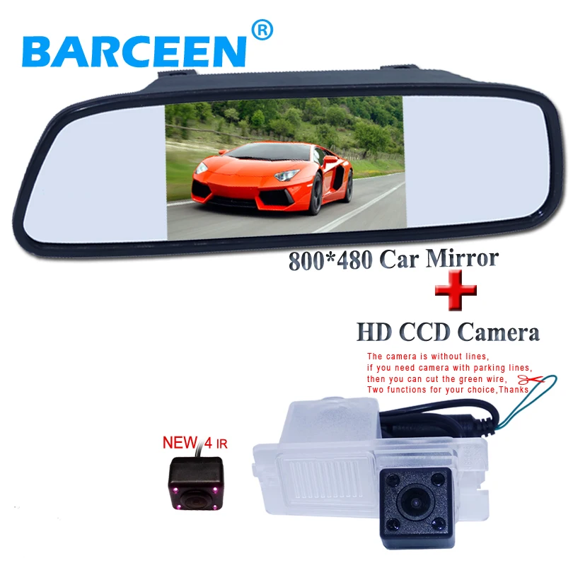 

FOR SsangYong Actyon Korando Rexton 4 IR light car back up camera+ Digital 5" LCD TFT car Mirror monitor 800*480