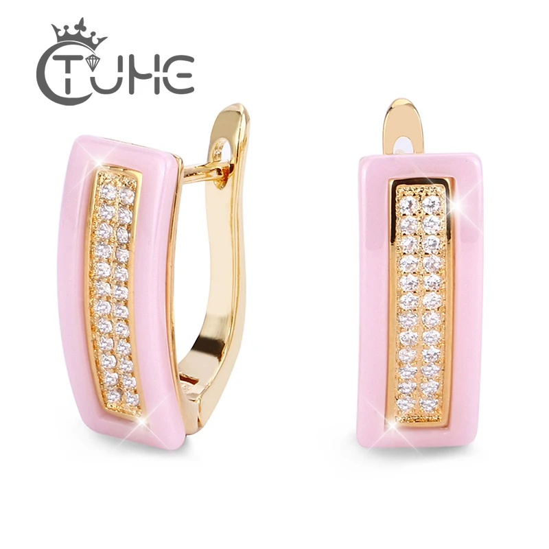 2019 Fashion U Bend Earring Shiny Lovely Pink Ceramic Rings ladies U Shaped Gold Silver Color Women Earrings Elegant Jewelry
2019 Fashion U Bend Earring Shiny Lovely Pink Ceramic Rings ladies U Shaped Gold Silver Color Women Earrings Elegant Jewelry