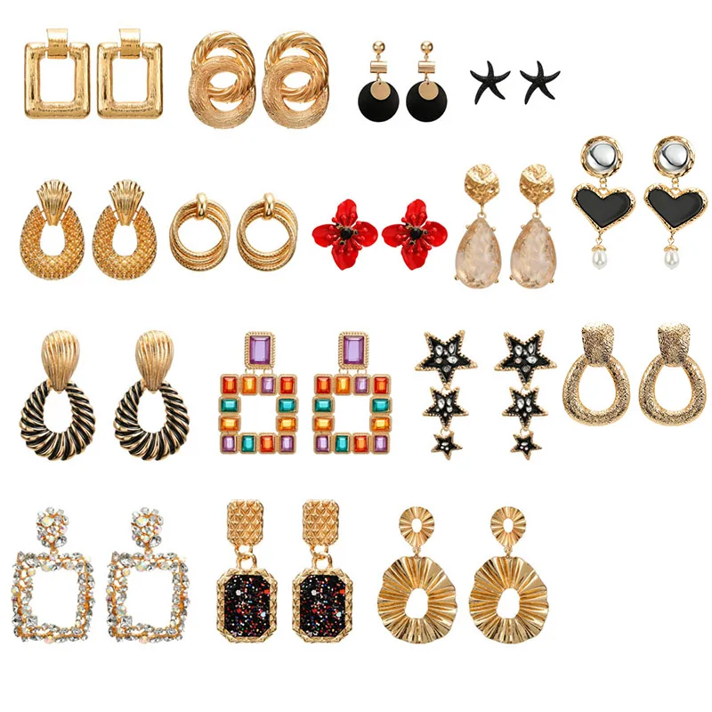 F32 Multi Designs Wholesale Fashion Jewelry Women Metal Vintage Statement Clear Crystal Drop Earrings For Women Metal Earring
F32 Multi Designs Wholesale Fashion Jewelry Women Metal Vintage Statement Clear Crystal Drop Earrings For Women Metal Earring
