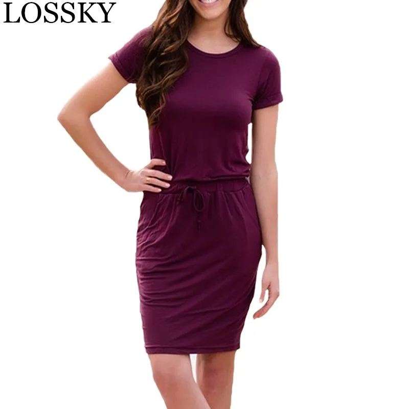 Summer T Shirt Dress Casual Solid Short Sleeve O Neck Lace Up Women's Pocket Elegant Party Mini Dress Holiday Belt Pencil Dress
Summer T Shirt Dress Casual Solid Short Sleeve O Neck Lace Up Women's Pocket Elegant Party Mini Dress Holiday Belt Pencil Dress
