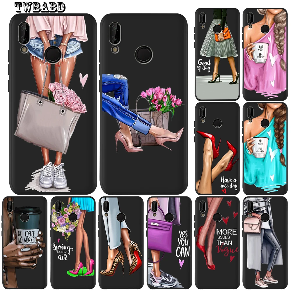 Роскошный чехол для телефона на высоком каблуке девушек Huawei P20 Lite Pro P30 P8Lite P9Lite 2017 P
