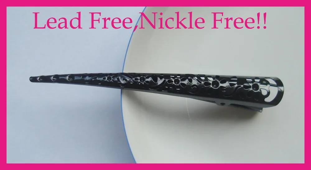 10PCS 13.0cm Black Filigree Flower Plain Metal Beak Clip with rhinestone bores for hairdressing salon,nickle free,lead free
10PCS 13.0cm Black Filigree Flower Plain Metal Beak Clip with rhinestone bores for hairdressing salon,nickle free,lead free