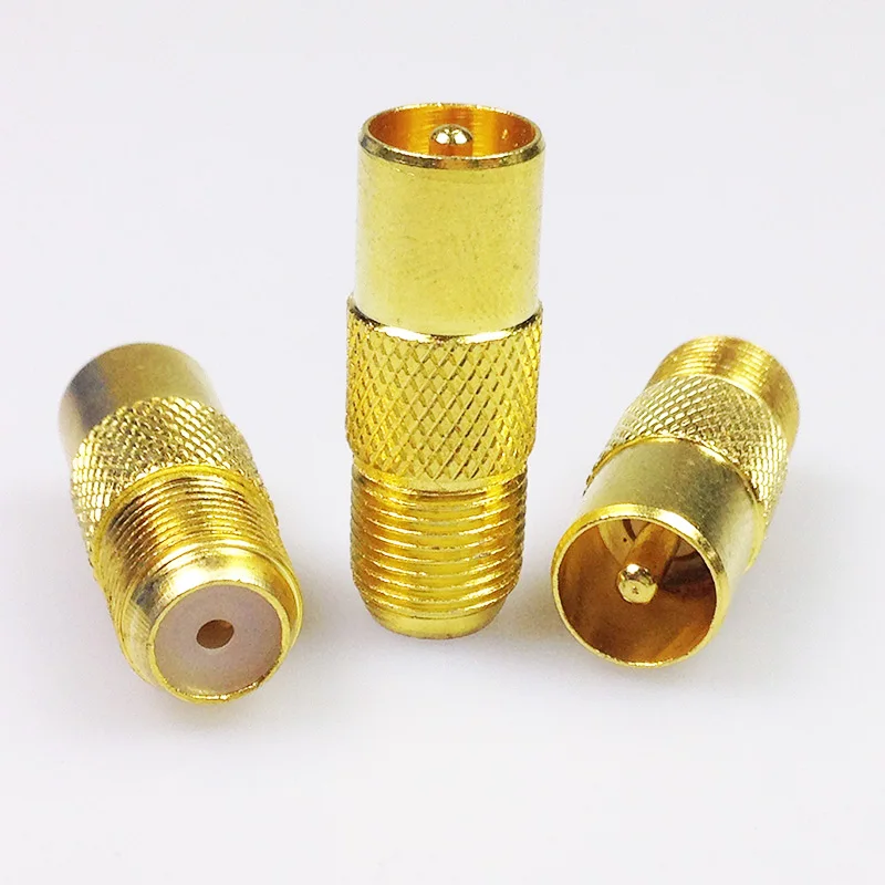 100pcs/lot Gold Plated F Female Bulkhead Jack to PAL Male Plug TV Connector F to PAL TV Plug RF Adapter Wholesale
100pcs/lot Gold Plated F Female Bulkhead Jack to PAL Male Plug TV Connector F to PAL TV Plug RF Adapter Wholesale
