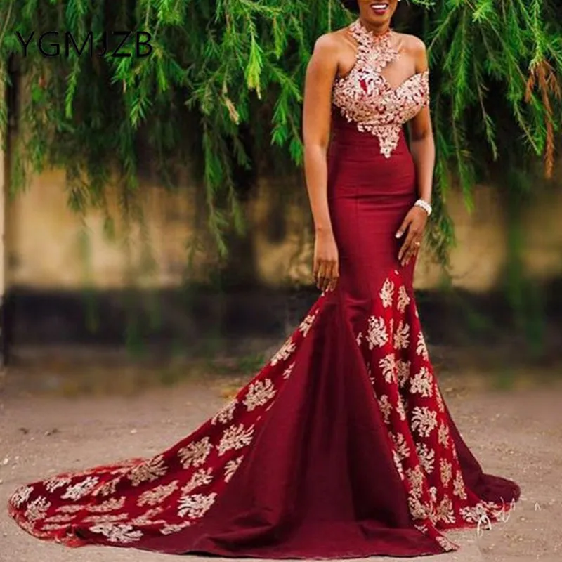 Long Evening Dresses 2019 Mermaid Halter Beaded Appliques Lace Satin Backless Black Girl African Women Formal Prom Party Dress
Long Evening Dresses 2019 Mermaid Halter Beaded Appliques Lace Satin Backless Black Girl African Women Formal Prom Party Dress