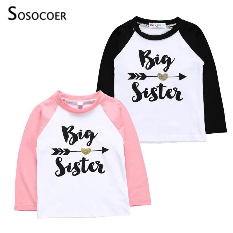 SOSOCOER Big Sister Girls T Shirts Arrow Heart Boys T-shirts Spring Autumn Long Sleeve Letter Toddler Kids Baby Clothes Outfits
SOSOCOER Big Sister Girls T Shirts Arrow Heart Boys T-shirts Spring Autumn Long Sleeve Letter Toddler Kids Baby Clothes Outfits