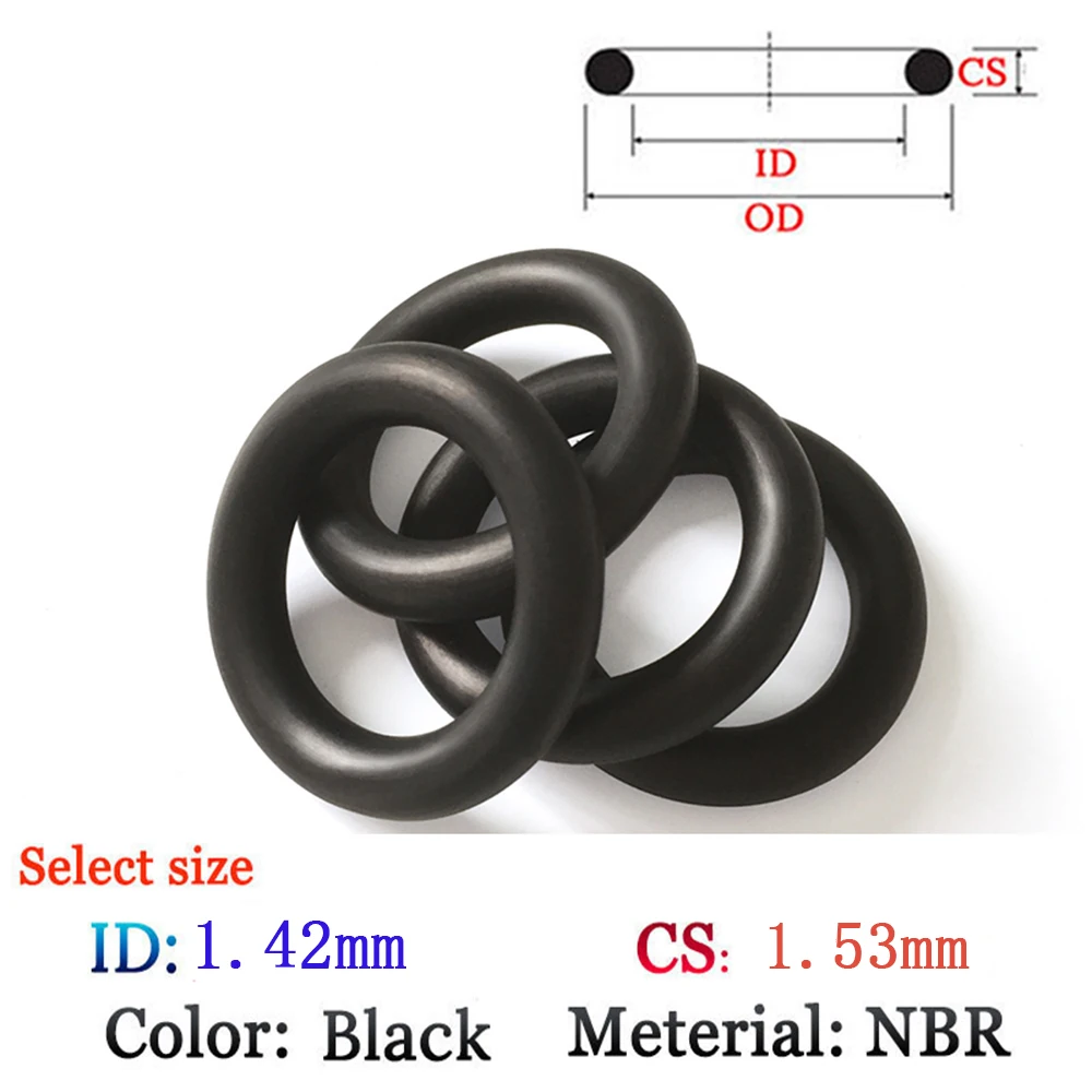 CS1.53mm ID1.42mm NBR Fluoro Rubber O-Ring Washer Seal Plastic gasket Silicone ring film oil and water seal gasket sealing
CS1.53mm ID1.42mm NBR Fluoro Rubber O-Ring Washer Seal Plastic gasket Silicone ring film oil and water seal gasket sealing