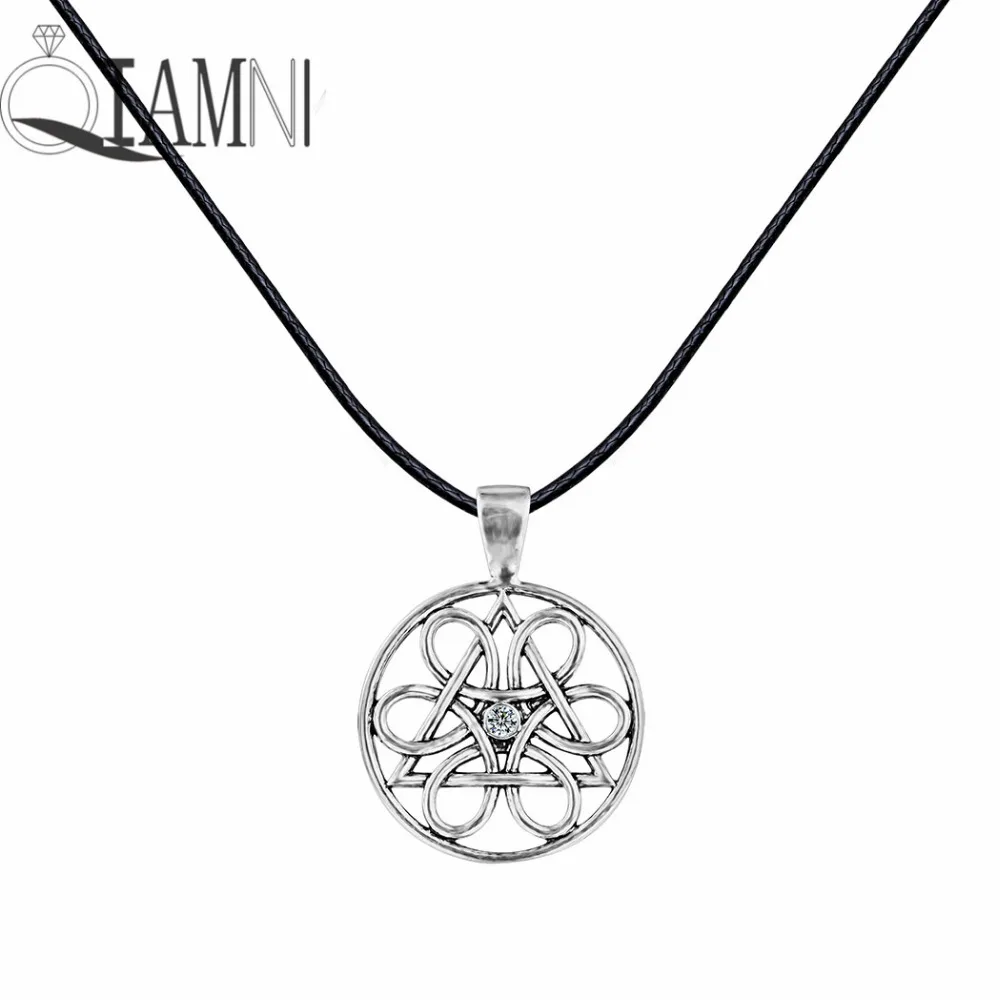 QIAMNI античный символ колеса жизни круглый цветок треугольник славянский кулон
