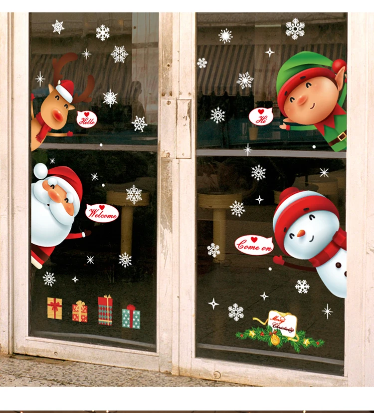 Christmas Cartoon Stickers For Window Showcase Removable Santa Clause Snowman Home Decor Decal Adhesive PVC New Year Glass Mural
Christmas Cartoon Stickers For Window Showcase Removable Santa Clause Snowman Home Decor Decal Adhesive PVC New Year Glass Mural