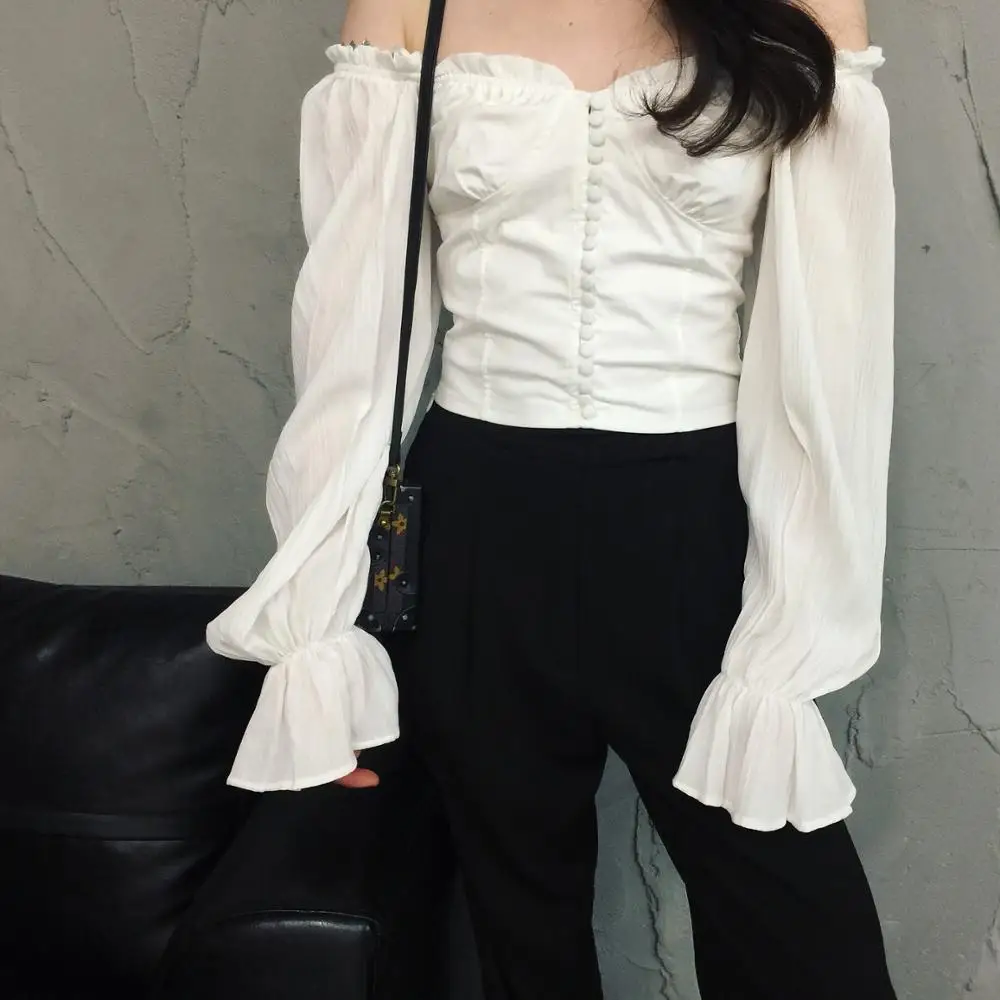 Womens Tops Blouses Fashion Women Ladies Long Sleeve Off Shoulder Tops Blouse Shirt Lace up Corset White Royal Princess Dress
Womens Tops Blouses Fashion Women Ladies Long Sleeve Off Shoulder Tops Blouse Shirt Lace up Corset White Royal Princess Dress