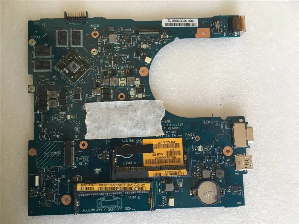 yourui For MotherBoard AAL15 LA-D071P For DELL 5559 Motherboard CN-0HYCVR 0HYCVR HYCVR DDR3L I7 6500U SR2EZ
yourui For MotherBoard AAL15 LA-D071P For DELL 5559 Motherboard CN-0HYCVR 0HYCVR HYCVR DDR3L I7 6500U SR2EZ