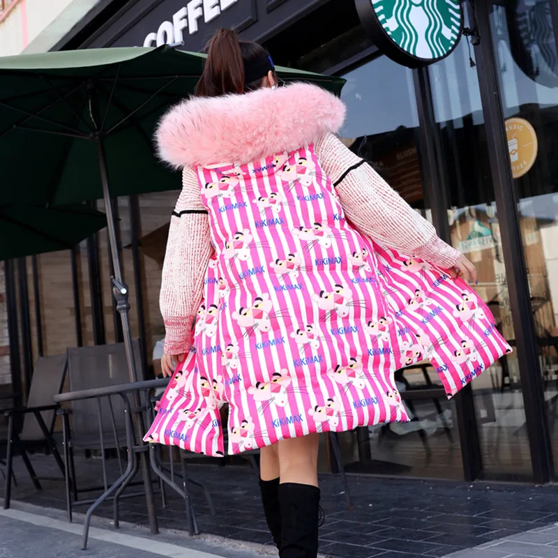 Winter Long Vest Women Jacket Fur collar Hooded Cotton Fashion Cartoon Sleeveless Vests Coat Loose Warm Waistcoat Female | Женская