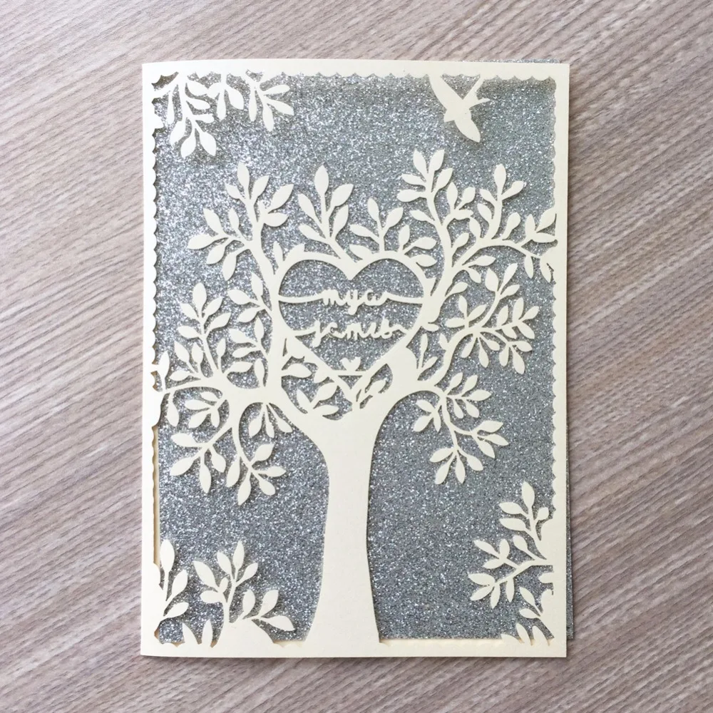 50Pcs/Lot Laser Cut Heart Tree Pattern Invitation Card Wedding Invitation Greeting Blessing Card Event&Party Supplies
50Pcs/Lot Laser Cut Heart Tree Pattern Invitation Card Wedding Invitation Greeting Blessing Card Event&Party Supplies