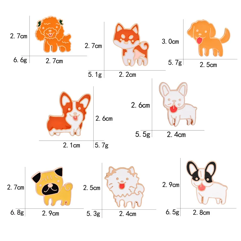 Коллекция щенков эмалированные булавки милые собаки значки корги Пемброк Хаски
