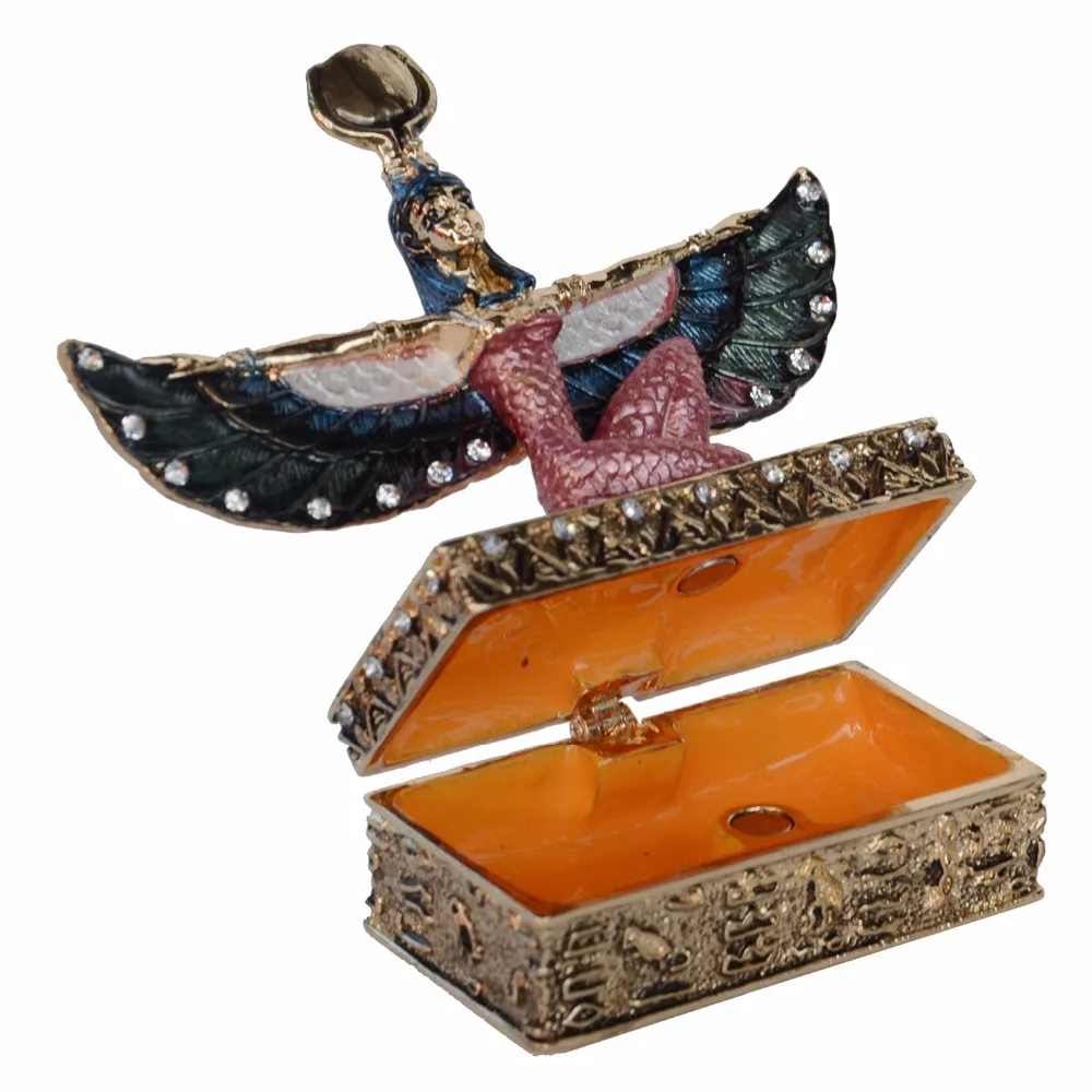 Egyptian Goddess Winged Isis Statue Golden Trinket Box Figurine Gifts Jewelry Container
Egyptian Goddess Winged Isis Statue Golden Trinket Box Figurine Gifts Jewelry Container