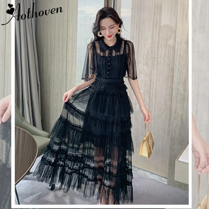 Elegant Sexy Party Lady High-end Dresses Summer 2022 Short Sleeve Mesh Patchwork Dress Women Classy Cascading Ruffle Lace Dress
Elegant Sexy Party Lady High-end Dresses Summer 2022 Short Sleeve Mesh Patchwork Dress Women Classy Cascading Ruffle Lace Dress
