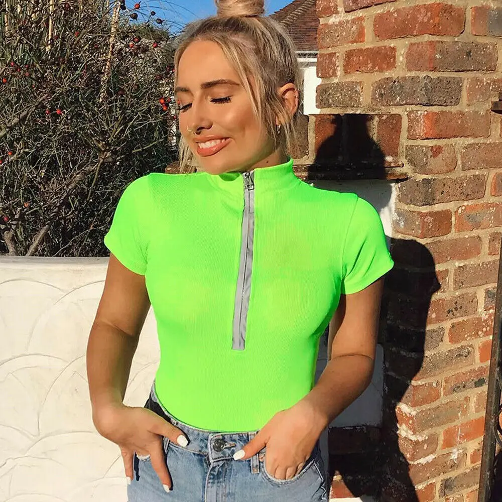 Reflective Zipper Fluorescent Hip Hop Women Ladies Sexy High Neck Clubwear Playsuit Bodycon Party Jumpsuit
Reflective Zipper Fluorescent Hip Hop Women Ladies Sexy High Neck Clubwear Playsuit Bodycon Party Jumpsuit