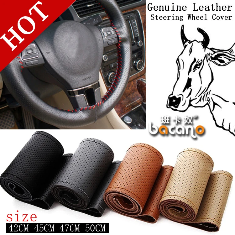 Hot Truck Bus Genuine Leather Steering Wheel Cover, 42cm 45cm 47cm Car,DIY Handmade Case With Needles and Thread Free Shipping
Hot Truck Bus Genuine Leather Steering Wheel Cover, 42cm 45cm 47cm Car,DIY Handmade Case With Needles and Thread Free Shipping