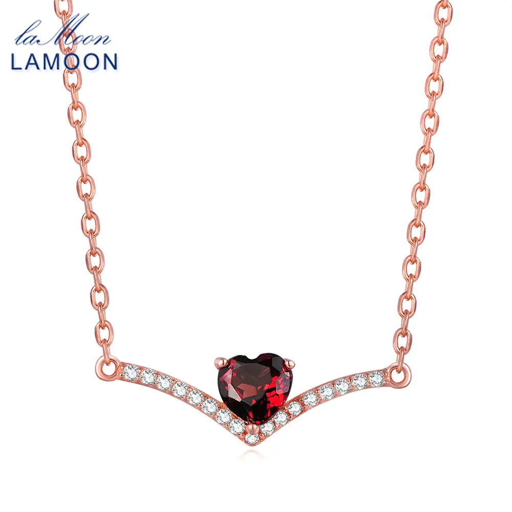 LAMOON Elegent 4mm Natural Heart Red Garnet 925 Sterling Silver Chain Pendant Necklace Women Jewelry S925 LMNI044
LAMOON Elegent 4mm Natural Heart Red Garnet 925 Sterling Silver Chain Pendant Necklace Women Jewelry S925 LMNI044