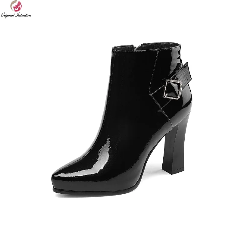 Original Intention Women Ankle Boots Real Leather Zipper Boot Black Red Pointed Toe Chunky Heels Shoes Woman Plus Size 4-8.5
Original Intention Women Ankle Boots Real Leather Zipper Boot Black Red Pointed Toe Chunky Heels Shoes Woman Plus Size 4-8.5