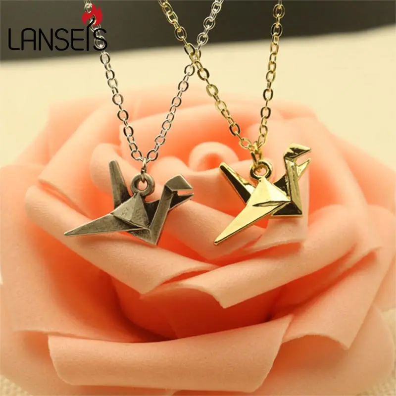 lanseis 1pcs women Sweet Korean style Origami Necklace Animal Crane Jewelry Bird Necklace girl cute Pendant Charm jewelry
lanseis 1pcs women Sweet Korean style Origami Necklace Animal Crane Jewelry Bird Necklace girl cute Pendant Charm jewelry