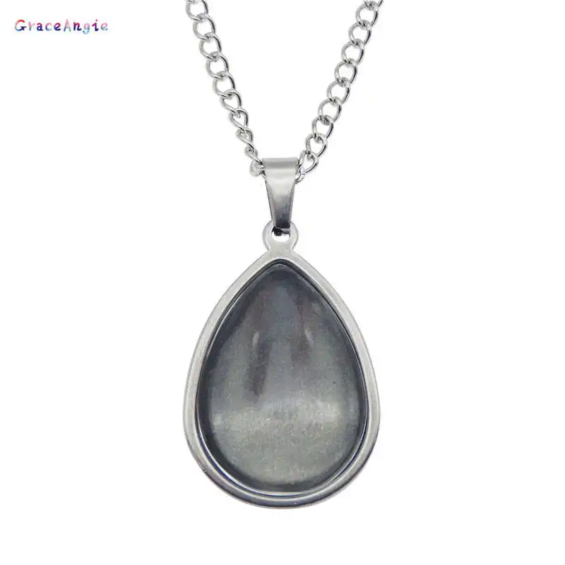 GraceAngie 1pack Stainless Steel Water drop Bezel Tray Neckalce Pendant Base Cabochon Necklace DIY Jewelry Accessories
GraceAngie 1pack Stainless Steel Water drop Bezel Tray Neckalce Pendant Base Cabochon Necklace DIY Jewelry Accessories