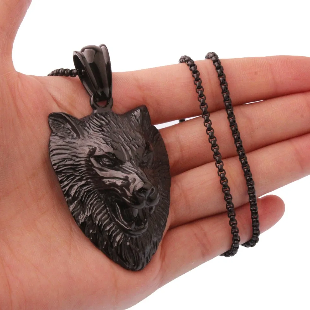 Punk 316L Stainless Steel Black Color Carving Wolf Head Biker Jewelry Men's Boy's Pendant Necklace Free Box Chain 24" Hotsale
Punk 316L Stainless Steel Black Color Carving Wolf Head Biker Jewelry Men's Boy's Pendant Necklace Free Box Chain 24" Hotsale