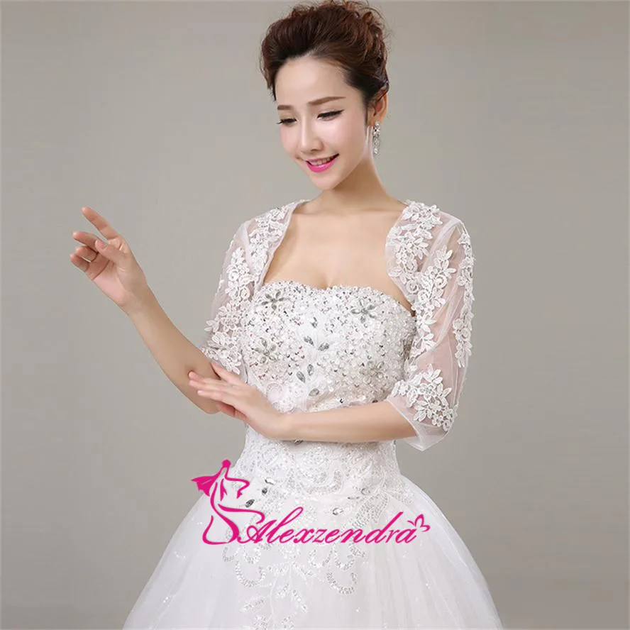 Alexzendra Half Sleeves Wedding Jacket Lace Bridal Bolero Shrugs Wraps Capes Stock One Size 2018 Appliques Wedding Accessory
Alexzendra Half Sleeves Wedding Jacket Lace Bridal Bolero Shrugs Wraps Capes Stock One Size 2018 Appliques Wedding Accessory
