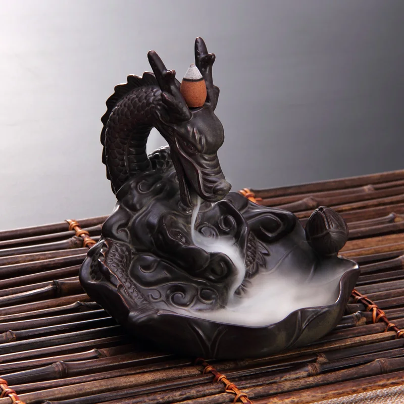 Dragon fish back incense tea accessories Styles Ceramic Incense Glaze Smoke Cone Satanic Burner Backflow Stove Tower Censer
Dragon fish back incense tea accessories Styles Ceramic Incense Glaze Smoke Cone Satanic Burner Backflow Stove Tower Censer