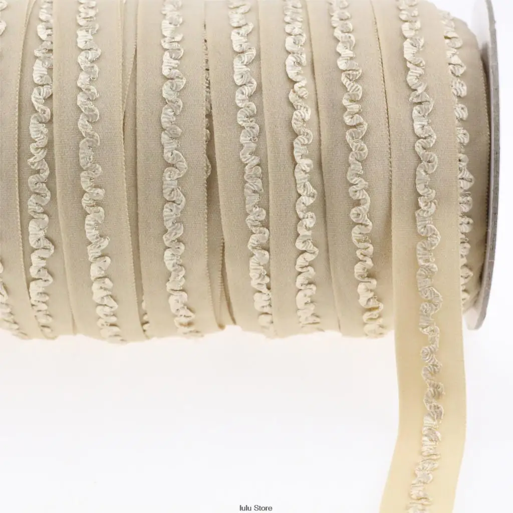 5/8"16mm solid tan ruffle crochet flower elastic ribbon handmade hair bows lingerie straps sewing tool closing accessoties 50yds
5/8"16mm solid tan ruffle crochet flower elastic ribbon handmade hair bows lingerie straps sewing tool closing accessoties 50yds