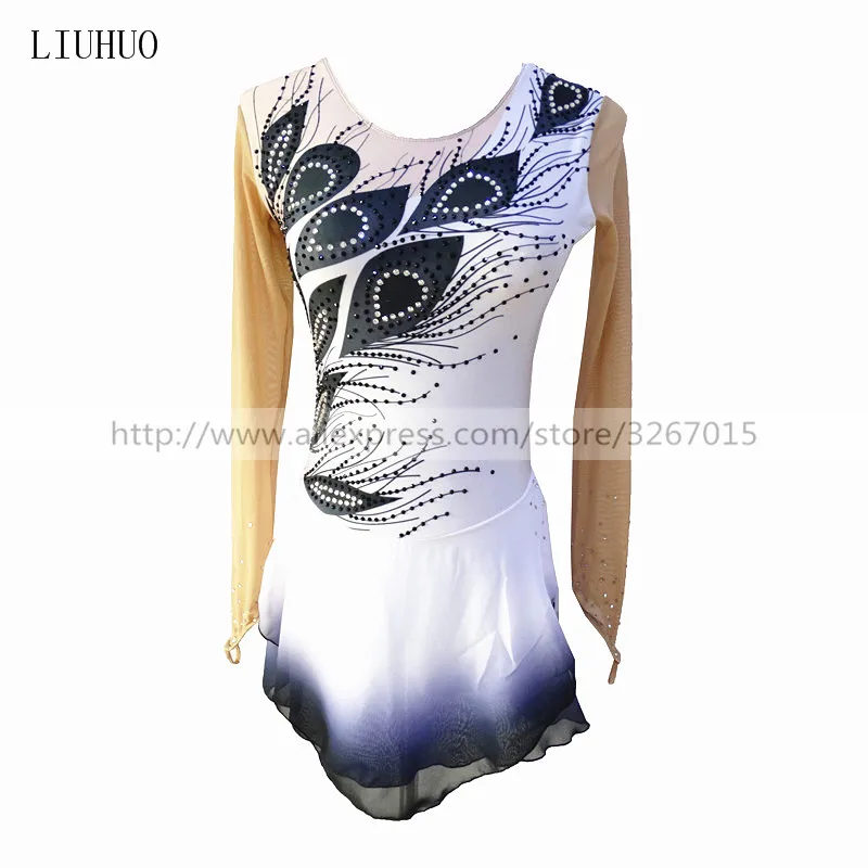 Figure Skating Dress Women's Girls' Ice Skating Dress Competition dresses Black peacock feather pattern Skirt gradient color
Figure Skating Dress Women's Girls' Ice Skating Dress Competition dresses Black peacock feather pattern Skirt gradient color