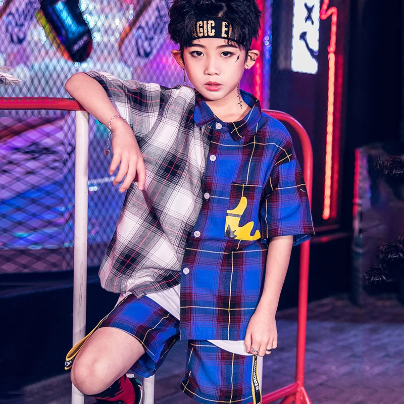 Children'S Street Jazz Dance Costume Boys Hip Hop Two-Color Plaid Shirt Short-Sleeved Suit Hiphop Kids Performance Wear DWY1613
Children'S Street Jazz Dance Costume Boys Hip Hop Two-Color Plaid Shirt Short-Sleeved Suit Hiphop Kids Performance Wear DWY1613