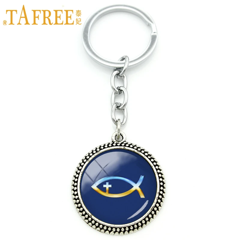 TAFREE 2017 New jewelry keychain crucifix Christian Fish Symbol with Crucifix art pendant key chain ring men women gift KC298
TAFREE 2017 New jewelry keychain crucifix Christian Fish Symbol with Crucifix art pendant key chain ring men women gift KC298