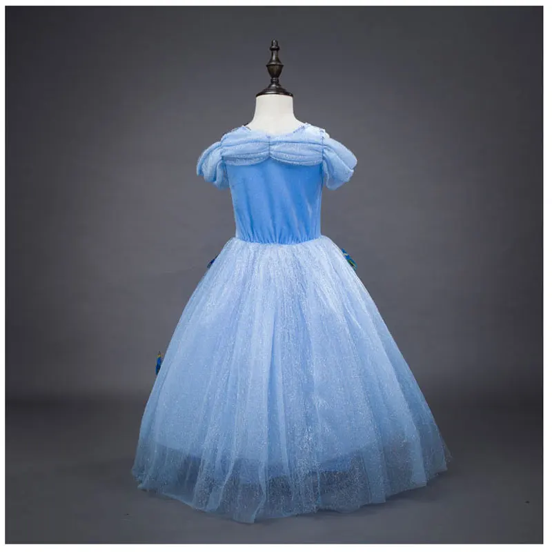 Нарядные платья для девочек длинное платье Эльзы с оборками в винтажном стиле